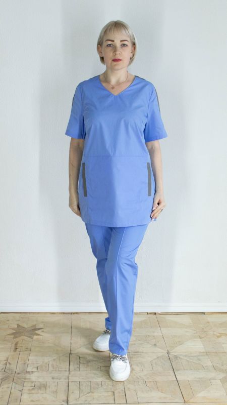 Блуза медицинская женская 23с13-490 (цвет - серо-голубой)