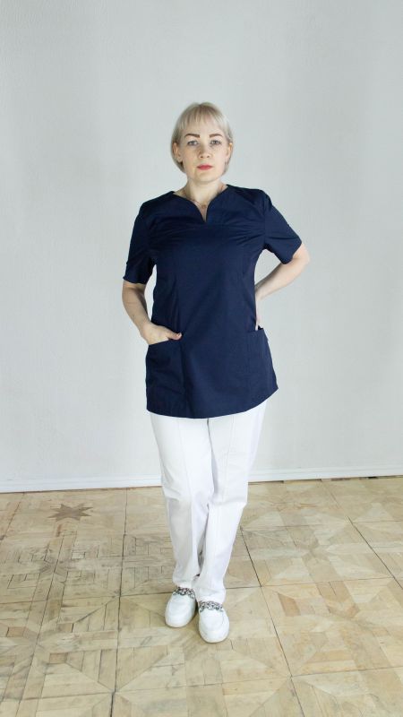 Блуза медицинская женская 23с7-490 (цвет - т. синий)