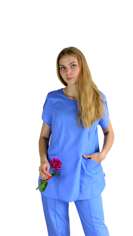 Блуза медицинская женская с коротким рукавом