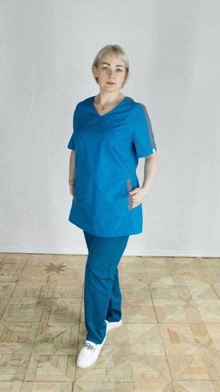 Блуза медицинская женская 23с13-490 (цвет - морская волна)