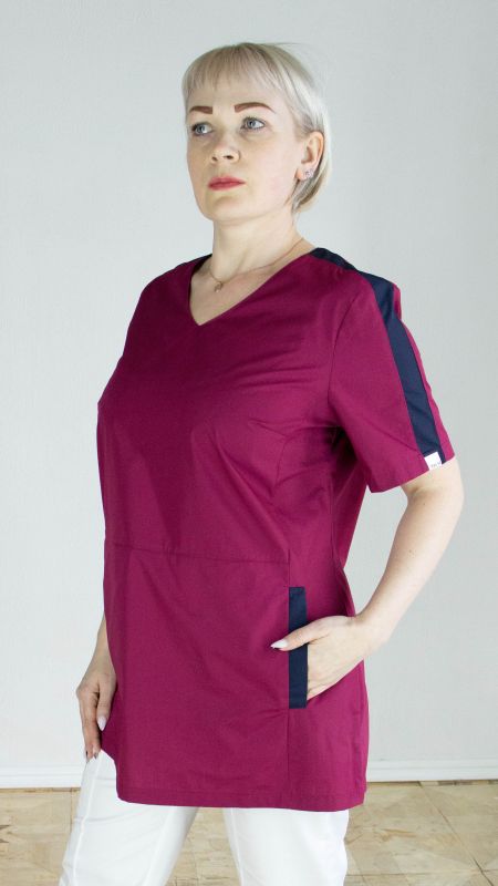 Блуза медицинская женская 23с13-490 (цвет - малина)